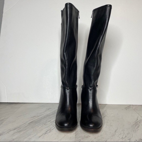 Franco Sarto Karrie Black Leather Tall Boot 9 - Picture 2 of 7